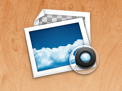 Preview app clouds glass icon loupe mac paper photo plastic preview sky