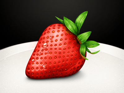 Strawberry Practice dew droplets drops icon leaves mac plate seeds strawberry water
