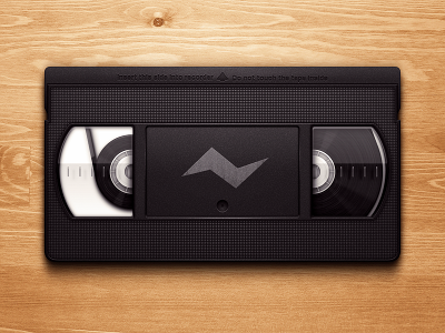 VHS Tape cassette icon obsolete plastic tape vhs video wood