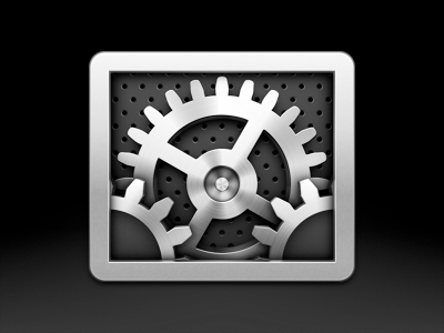 System Preferences anisotropic gears icon industrial ios6 mac metal reflections shiny