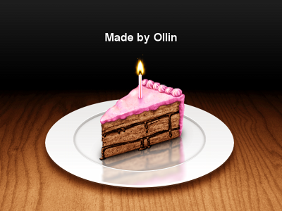 Website Launch! cake candle cream filling icing launch plate website wood