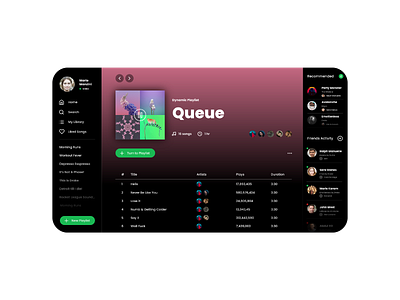 Spotify Dynamic Queue Playlist design spotify ui uilayout ux