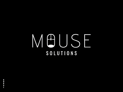 Mouse Solutions black creative design flat technology icon logo minimal mouse typography unique white