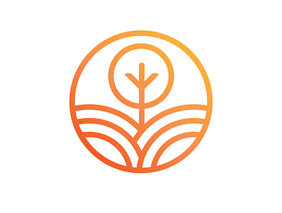 Plant Hill Logo Concept branding consultant design hills landscape lineart logo luxury nature orange tree vectors