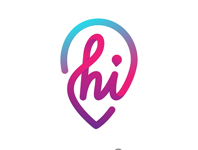 Hi Logo Concept for Tourism App design letter line location logo tourism