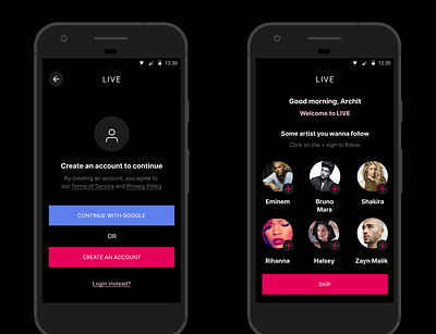 An app for artist going live app dark design illustration india iphone x learn live mobile music ui user experience user interface ux