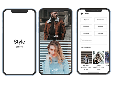 Fashion store- style app design india iphone x mobile ui ux