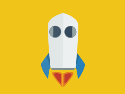 Flat Design Rocket