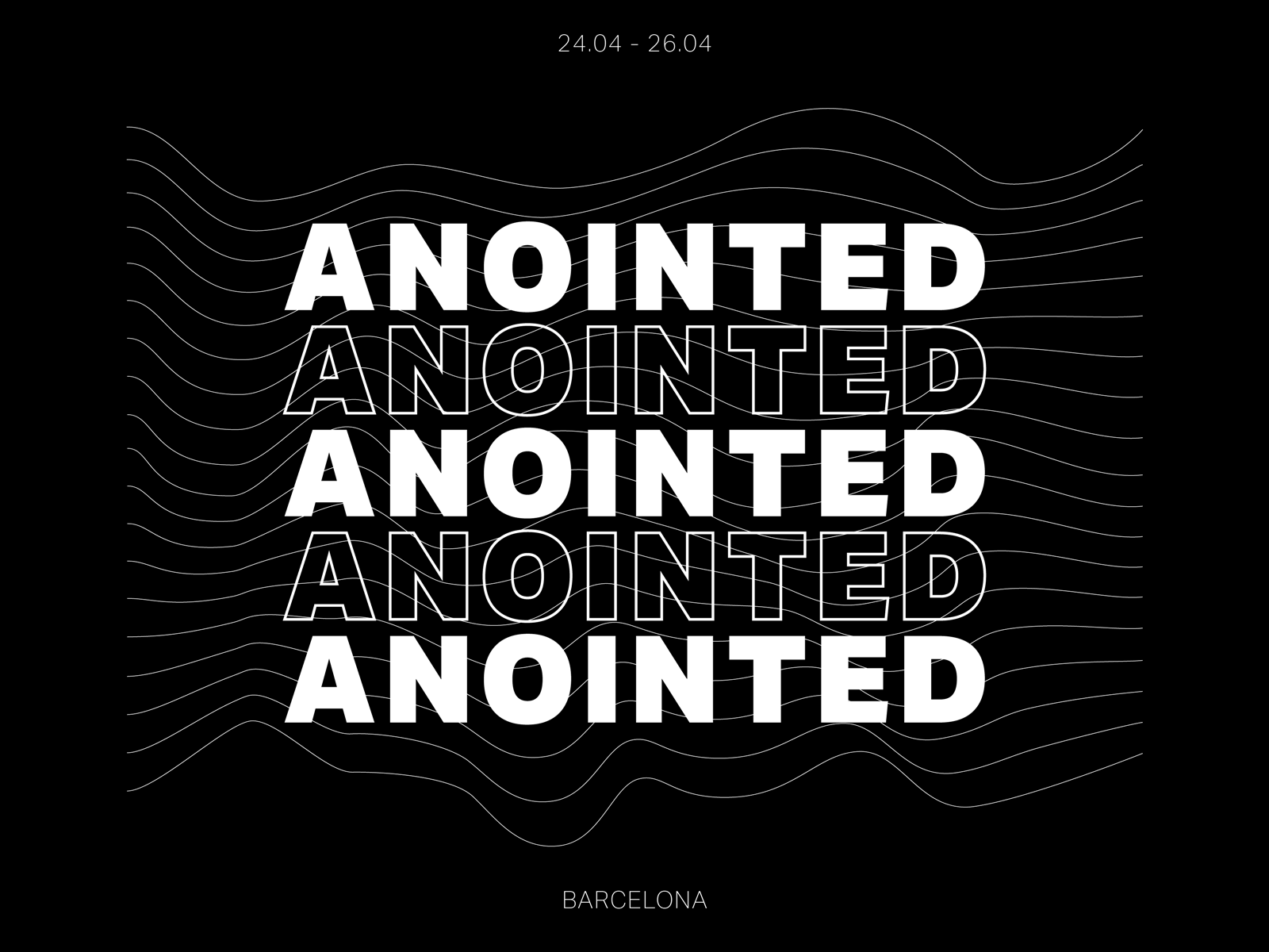Anointed black blue cover electronic festivals minimal music poster sound typography waves