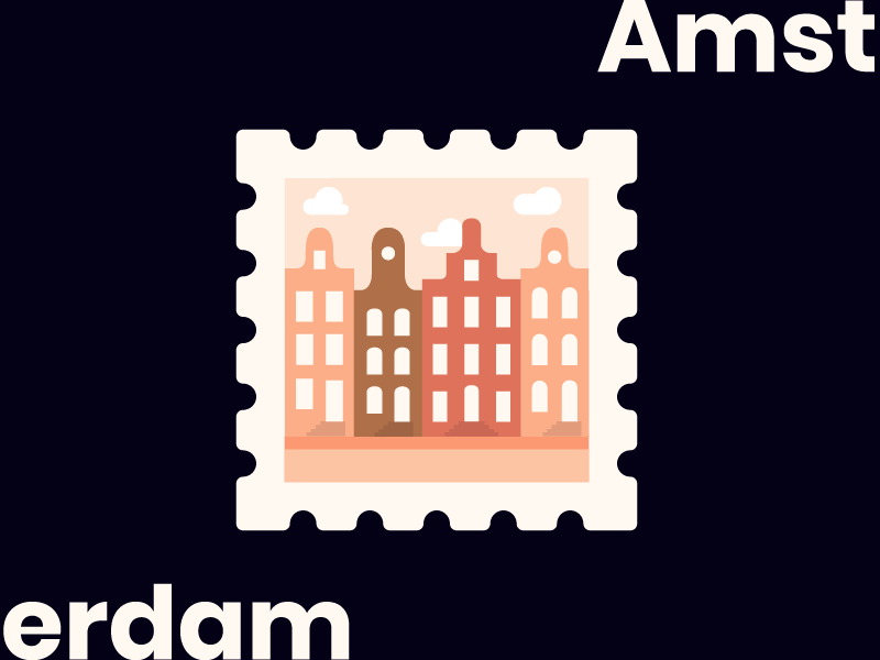 Amsterdam amsterdam animation art city guide drawing flat gif graphic design skyline stamp travel