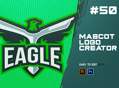 EAGLE ESPORTS LOGO CREATOR animals aves badge bird brand branding eagle esports game gaming green hawk howl illustration logo mascot sharp sport sports wind