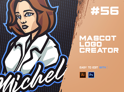 MICHELE ESPORTS LOGO CREATOR badge brand branding career doctor esports game gaming good illustration independent lady logo mascot michelle office proffessor sport sports women