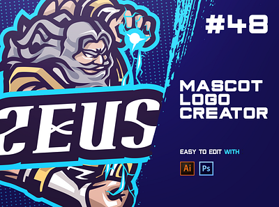 ZEUS ESPORTS LOGO CREATOR badge brand branding design e sports esports game gaming god gods illustration lightning logo mascot sport sports typography ux vector zeus