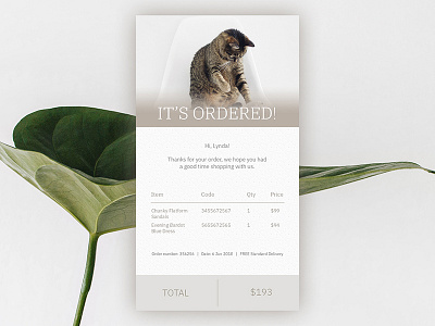 Daily UI challenge #017 - E-mail Receipt