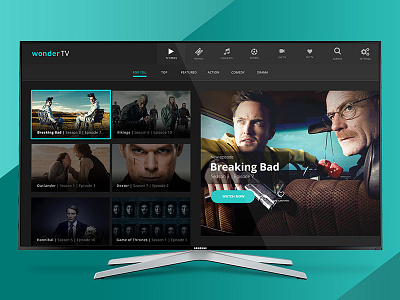 Daily UI challenge #025 - TV app breaking bad cinema daily ui daily ui challenge movie series movies samsung tv tv app user interface user interface design ux