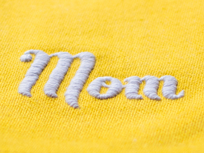 Mom buttermilk embroidery fabric jessica hische mom mothers day script yellow