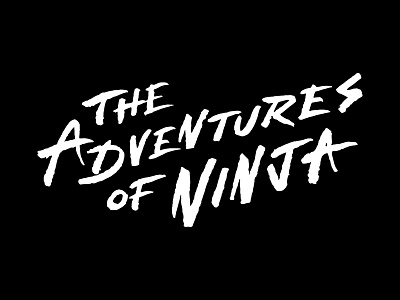 Adventures Of Ninja adventure brush logotype script