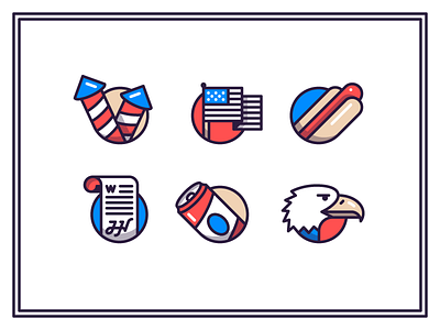 4th of July 4th of july america beer declaration of independence eagle fireworks flag hot dog icons