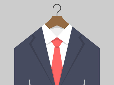 Suit And Tie hanger illustration jacket navy shirt suit tie windsor