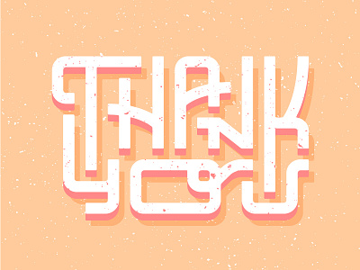 Thank You 2x lettering letters peach pink texture typography