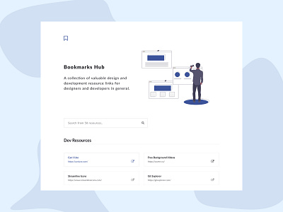 Bookmarks Hub app bookmarks bookmarks app hero section illustration landing page undraw