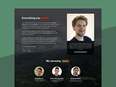 Profile Section - Coding Heroes Website Design