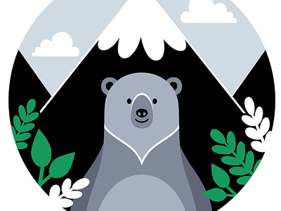 For Édouard bear children illustration illustration mountain poster