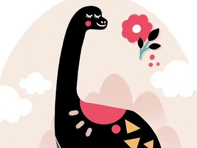 Rubysaurus children illustration dinosaure illustration poster