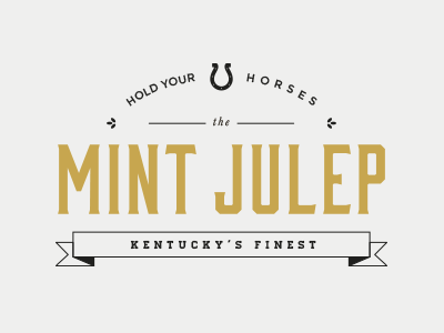 Mint Julep badge cocktail poster whiskey