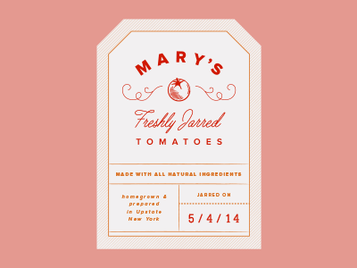 Mary's Jarred Tomatoes food italian jar label packaging sticker