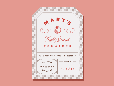 Marys food italian jar label packaging sticker