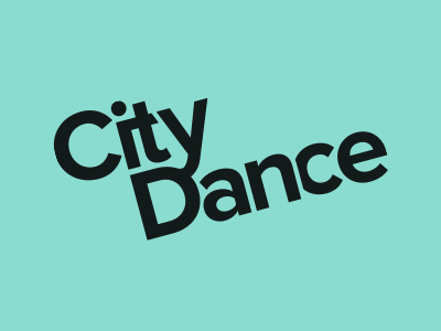 Citydance bold branding concept dance logo design type