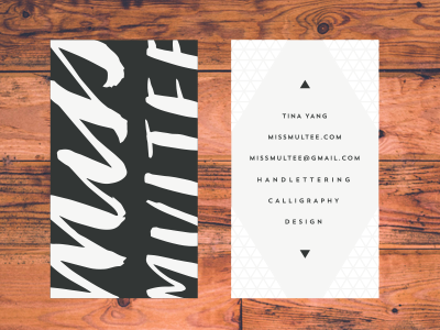 Multee business cards calligraphy graphic