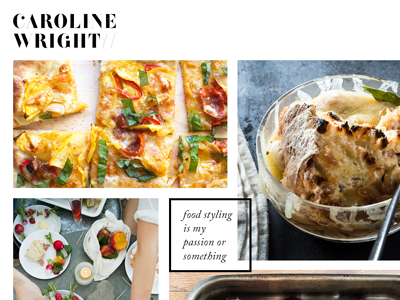 Caroline Wright food editor stylist web design