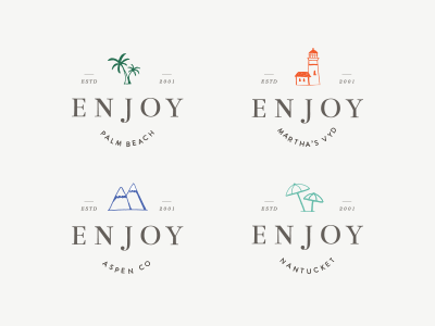 Enjoy Sub Brands 2 logo travel illustration branding
