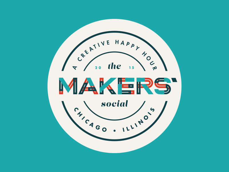 Makers' Social typography logo badge