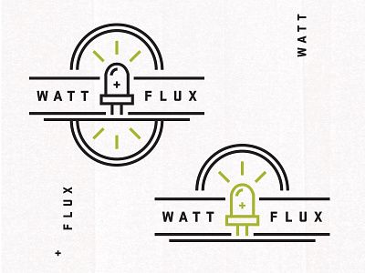 Watt + Flux badge branding bulb energy light