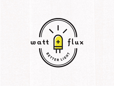 Watt + Flux badge branding bulb energy light