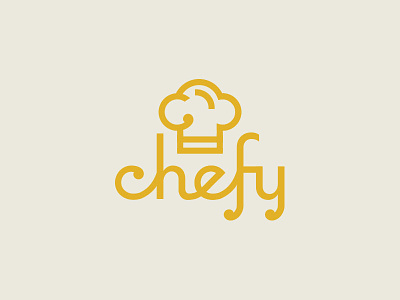 Chefy chef food logo script typography yellow