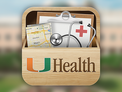 Uhealth App Logo app icon healthcare ios skeuomorphism