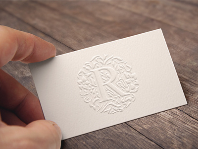 R business card emboss