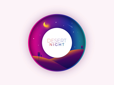 Desert Night adobe illustrator branding design icon illustration vector