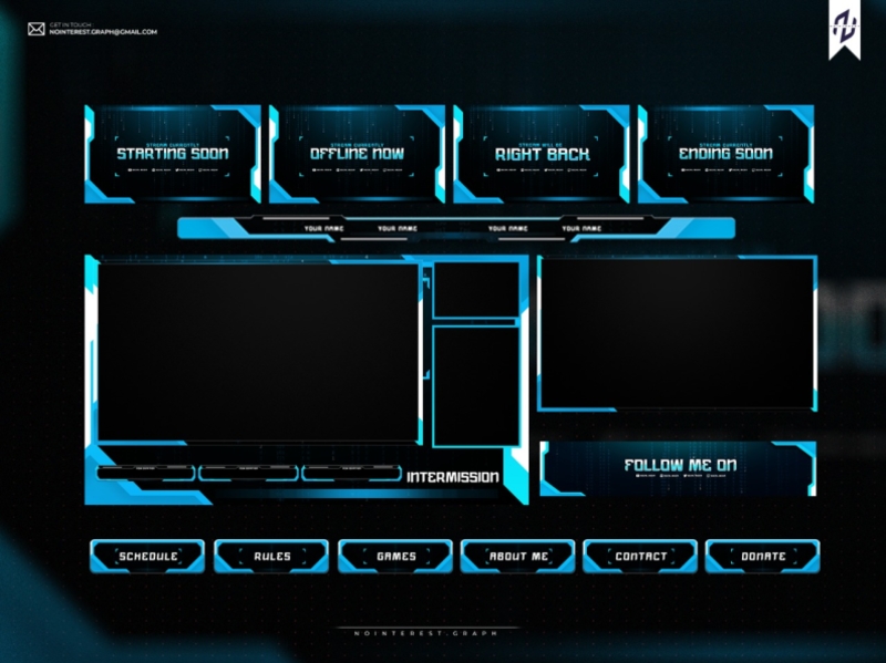 Clean Blue Tech Twitch Layout by OnoCreative on Dribbble