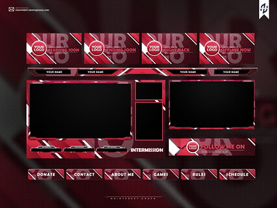 Red Machine Twitch Layout badge clean clean ui design digital dragon esports game games graphic illustration illustrations illustrator layout layout design logo machines red stream twitch