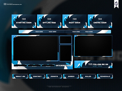 Blue Wave Twitch Layout blue branding clean digital esports gamers games graphic graphic design illustration illustrations illustrator layers layout layout design photoshop stream streamer typography wave