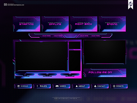 Neon Purple Twitch Layout by OnoCreative on Dribbble