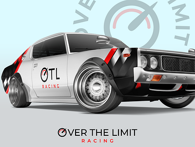 Over The Limit Racing awesome branding design logo racing car simple sports design