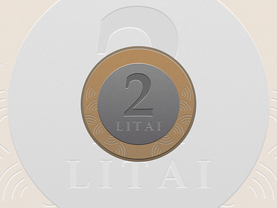 2 litas coin 3d coin design graphic design illustration money nostalgia rebound