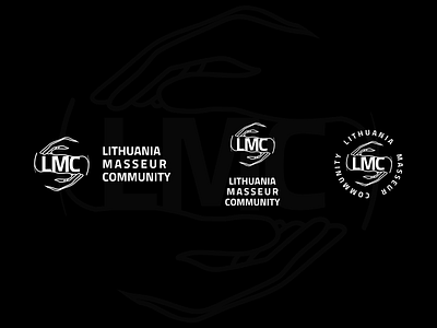 LMC Logo 1/4 branding comination logo community design emblem graphic design hands holding icon interesting lithuania logo masseur modern simple strong