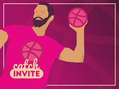 Catch The Dribbble basketball catch dribbble for illustration invite looking